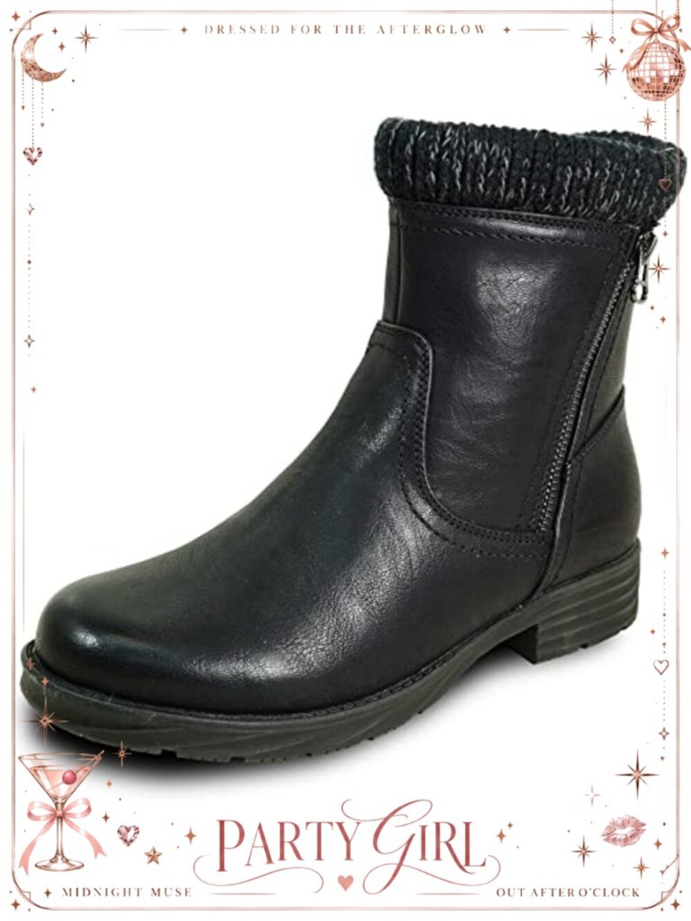 Waterproof Faux Leather Fur Lined Ankle Winter Boots Vegan